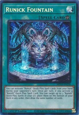 SJ Runick Fountain - MP23-EN239 - Prismatic Secret Rare 1st Edition Mega Tin 2023 Dueling Heroes Singles *Espanol*