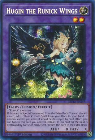 SJ Hugin the Runick Wings - MP23-EN249 - Prismatic Secret Rare 1st Edition Mega Tin 2023 Dueling Heroes Singles *Espanol*