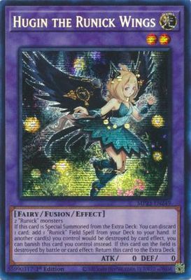 SJ Hugin the Runick Wings - MP23-EN249 - Prismatic Secret Rare 1st Edition Mega Tin 2023 Dueling Heroes Singles *Espanol*
