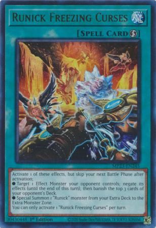 SJ Runick Freezing Curses - MP23-EN245 - Ultra Rare 1st Edition Mega Tin 2023 Dueling Heroes Singles *Espanol*