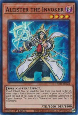 SJ Aleister the Invoker (Alternate Art) - RA04-EN024 - Super Rare 1st Edition Quarter Century Stampede 1st Edition Singles