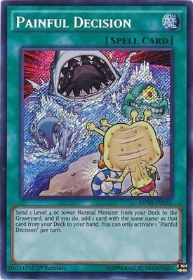 SJ Painful Decision - MP16-EN151 - Secret Rare 1st Edition Yu-Gi-Oh! 2016 Mega-Tins 1st Edition Singles