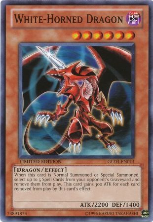 SJ White-Horned Dragon - GLD4-EN014 - Common Gold Series 4: Pyramid Edition [GLD4]