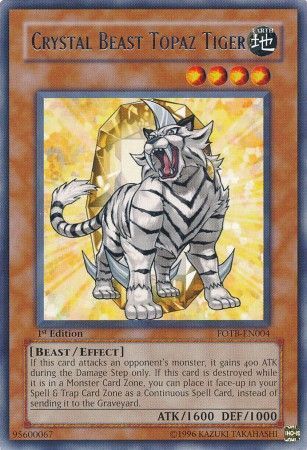 SJ Crystal Beast Topaz Tiger - FOTB-EN004 - Rare 1st Edition Force of the Breaker [FOTB] 1st Edition Singles