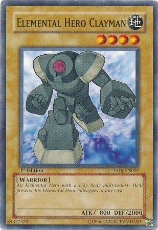 SJ Elemental Hero Clayman - YSDJ-EN007 - Common 1st Edition Starter Deck: Jaden Yuki [YSDJ] 1st Edition Singles