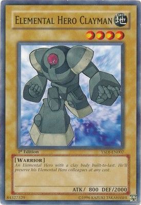 SJ Elemental Hero Clayman - YSDJ-EN007 - Common 1st Edition Starter Deck: Jaden Yuki [YSDJ] 1st Edition Singles