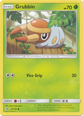 SJ Grubbin - 13/149 - Common Sun &amp; Moon (Base Set) Singles
