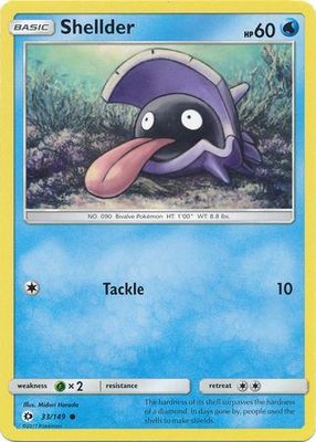 SJ Shellder - 33/149 - Common Sun &amp; Moon (Base Set) Singles