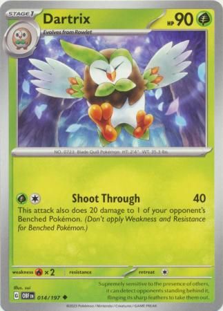 SJ Dartrix - 014/197 - Uncommon Scarlet &amp; Violet: Obsidian Flames Singles