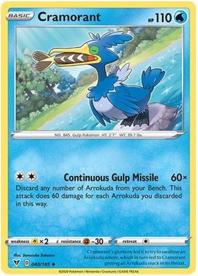 SJ Cramorant - 040/185 - Uncommon Sword &amp; Shield: Vivid Voltage Singles