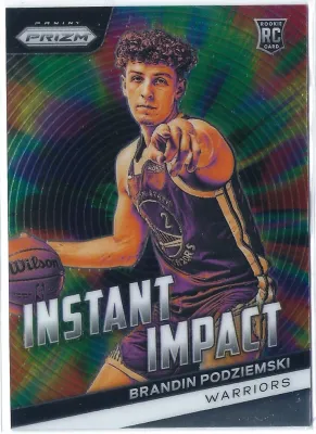 SJ Brandin Podziemski 2023-24 Panini Prizm Instant Impact Base Rookie Card #25 RC