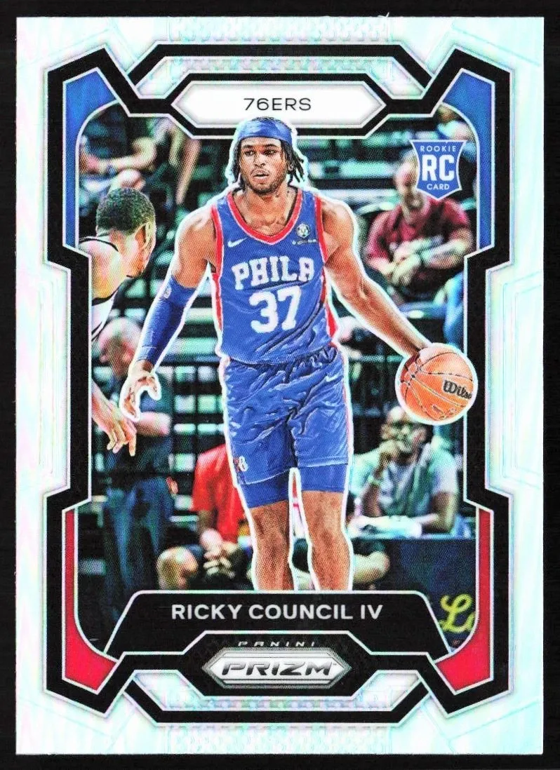 SJ 2023-24 Prizm Silver Prizms Ricky Council IV Rookie Philadelphia 76ers #294