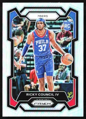 SJ 2023-24 Prizm Silver Prizms Ricky Council IV Rookie Philadelphia 76ers #294