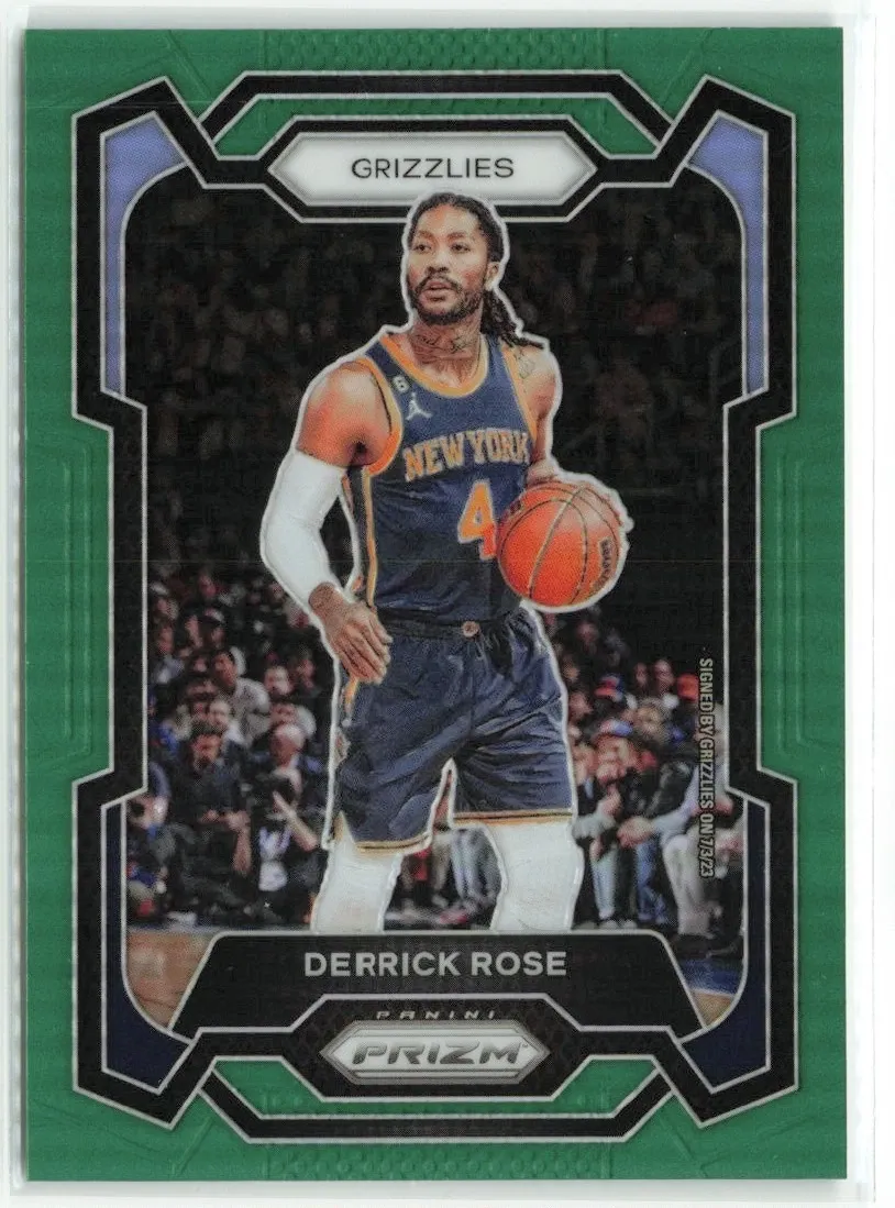 SJ Derrick Rose 2023-24 Panini Prizm Prizms Green Memphis Grizzlies #272