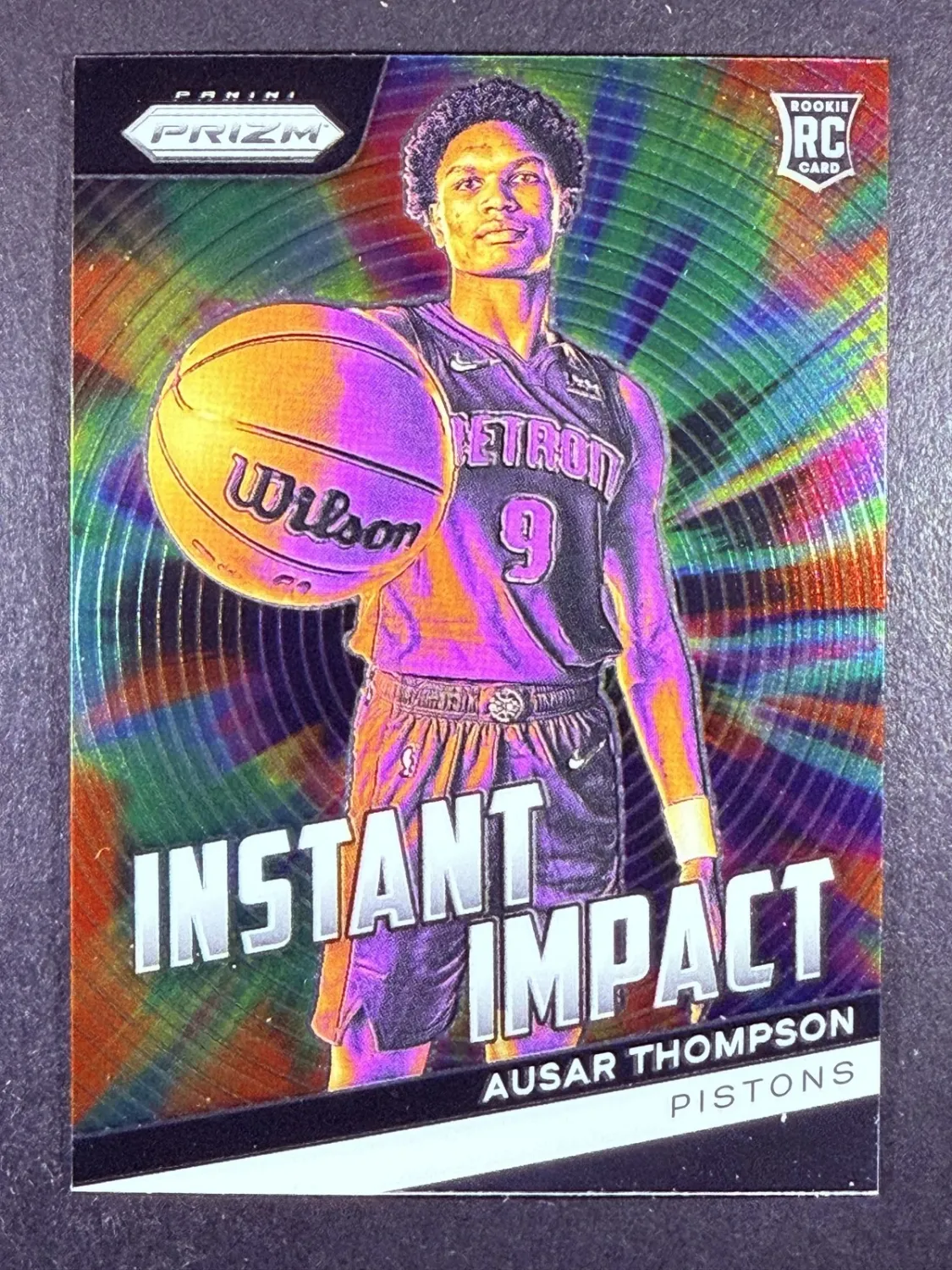 SJ 2023-24 Panini Prizm #2 Ausar Thompson Instant Impact RC Rookie Detroit Pistons