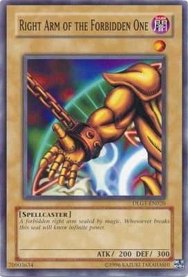 SJ Right Arm of the Forbidden One - DLG1-EN020 - Common Dark Legends DLG1