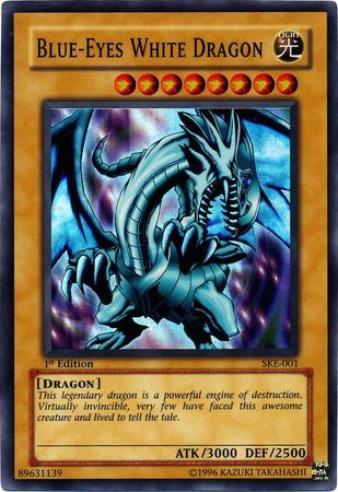 SJ Blue-Eyes White Dragon - SKE-001 - Super Rare 1st Edition Starter Deck: Kaiba Evolution [SKE] 1st Edition Singles