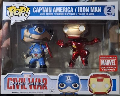 BAF1 Captain America Iron Man Figura Funko Pop 2 Pack Civil War