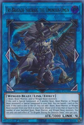 SJ Tri-Brigade Shuraig the Ominous Omen MP21-EN198 YuGiOh 2021 Tin of Ancient Battles Mega Pack Ultra Rare