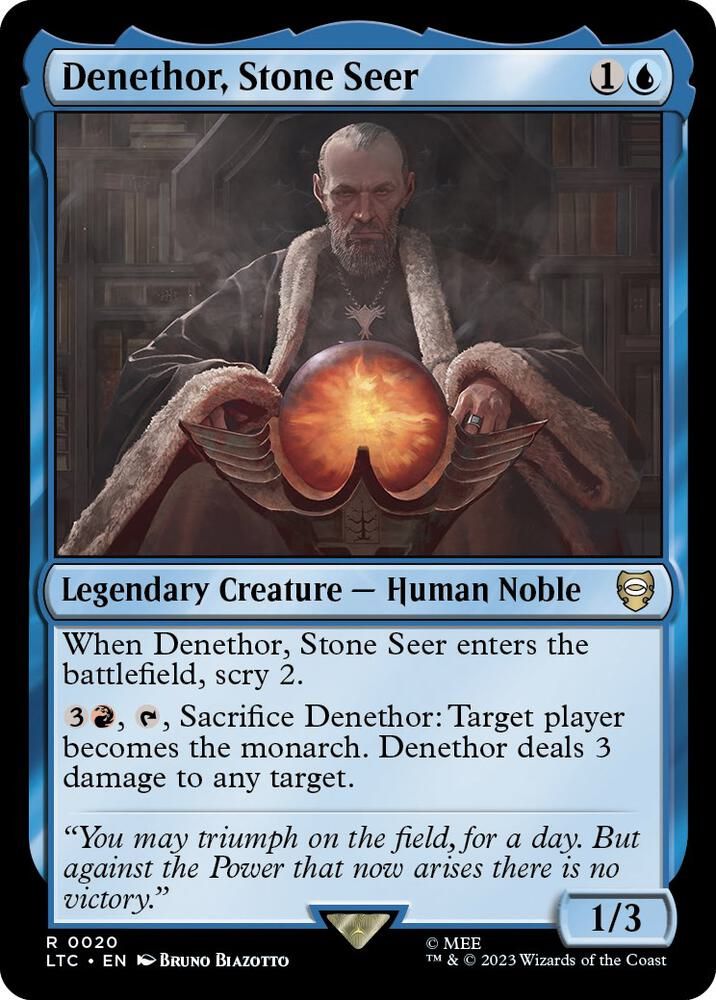 SJ Denethor, Stone Seer - Commander: The Lord of the Rings: Tales of Middle-earth (LTC) Commander: The Lord of the Rings: Tales of Middle-earth