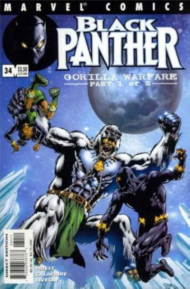 NELA-k, Black Panther  Comic  Pantera Negra Marvel Issue 34 "Gorilla Warfare Part 1 of 2".