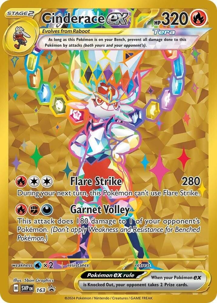 SJ Cinderace ex - 163 - SV: Scarlet &amp; Violet Promo Cards (SVP) SV: Scarlet &amp; Violet Promo Cards