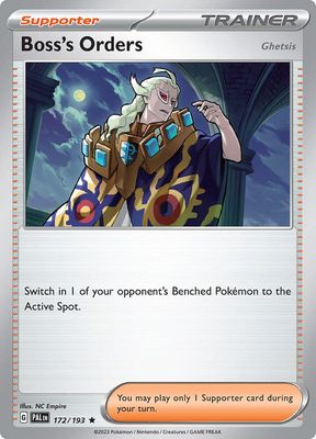 SJ Boss&#39;s Orders - 172/193 - SV02: Paldea Evolved (PAL) SV02: Paldea Evolved