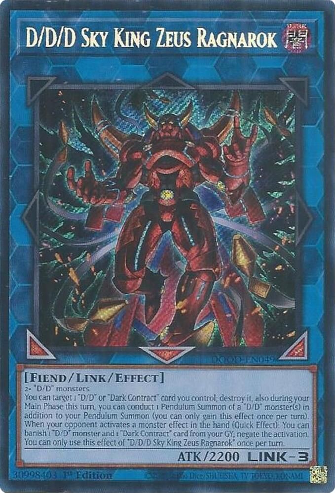 SJ-GA D/D/D Sky King Zeus Ragnarok - Doom of Dimensions (DOOD) Doom of Dimensions Secret Rare