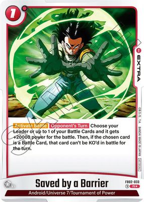 Saved by a Barrier - FB02-033 (Championship Pack 01) - Tournament and Championship Promos (DBSFW_TPR) Tournament and Championship Promos Foil