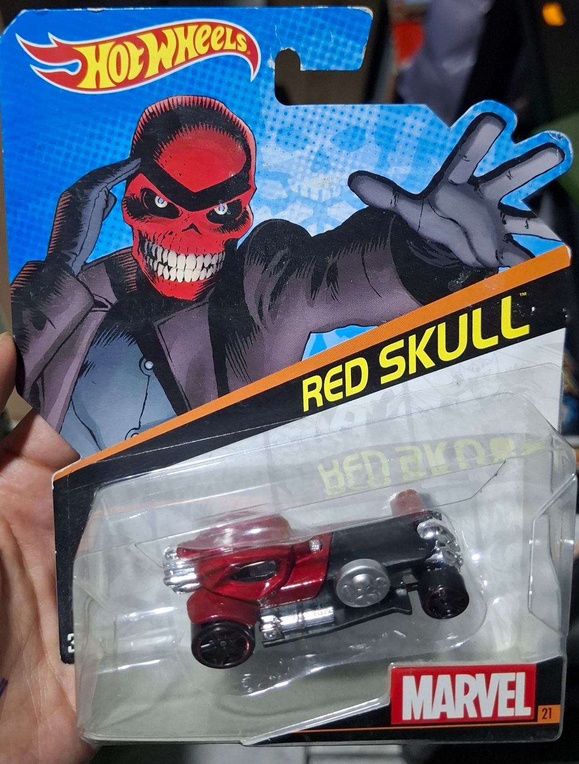 SHX Red Skull Hot Wheels Blister