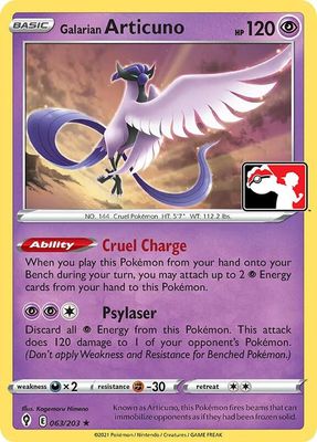 Galarian Articuno - Prize Pack Series Cards Prize Pack Series Cards