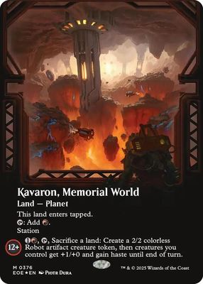 SJ Kavaron, Memorial World (Borderless) (Galaxy Foil) - Edge of Eternities (EOE) Edge of Eternities