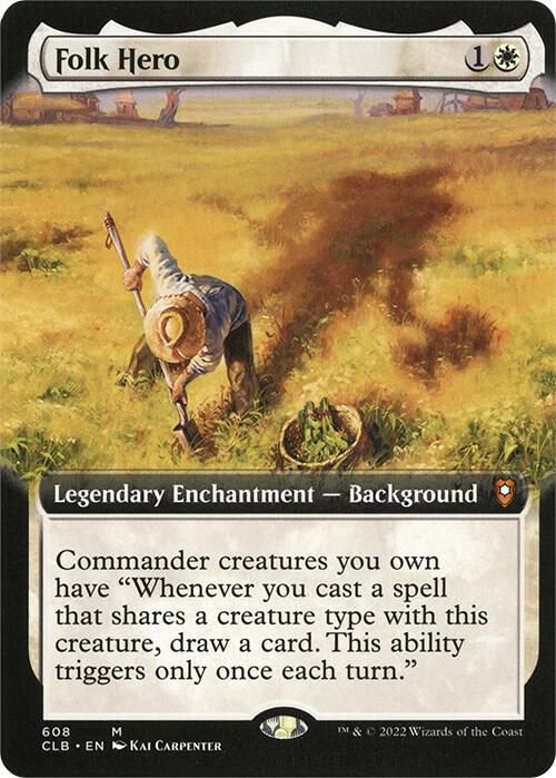 SJ Folk Hero (Extended Art) - Commander Legends: Battle for Baldur's Gate (CLB) Commander Legends: Battle for Baldur's Gate