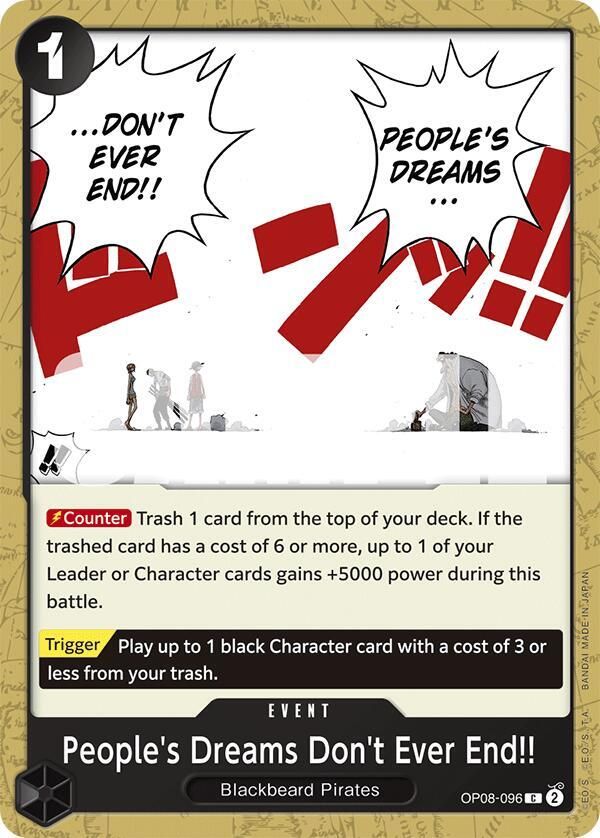 GA100 People&#39;s Dreams Don&#39;t Ever End!! - Two Legends (OP08) Two Legends