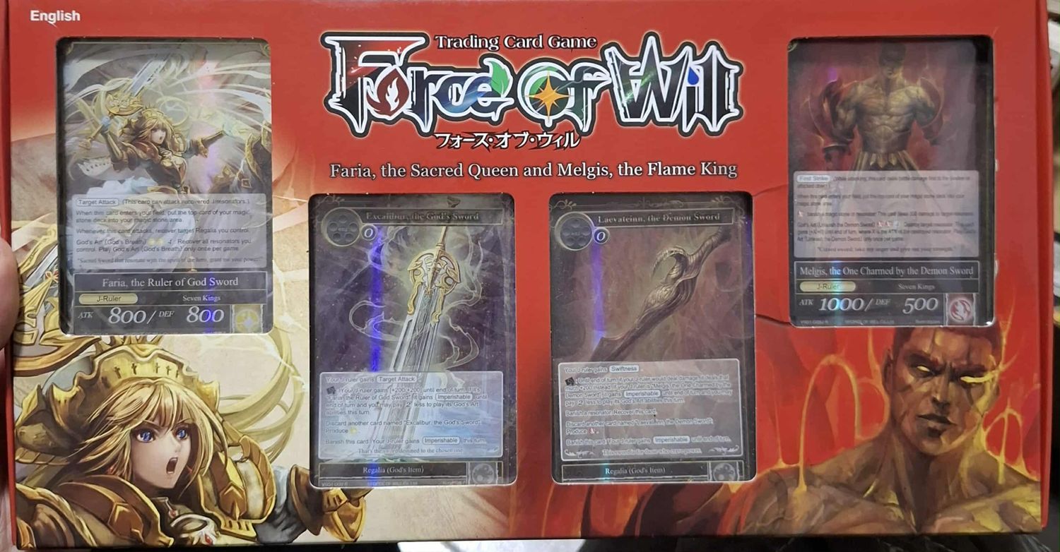 SHCE Force of Will Faria the Sacred Queen And Melgis The Flame King Deck Set Force of Will Deck Usado Completo