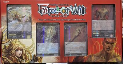 SHCE Force of Will Faria the Sacred Queen And Melgis The Flame King Deck Set Force of Will Deck Usado Completo