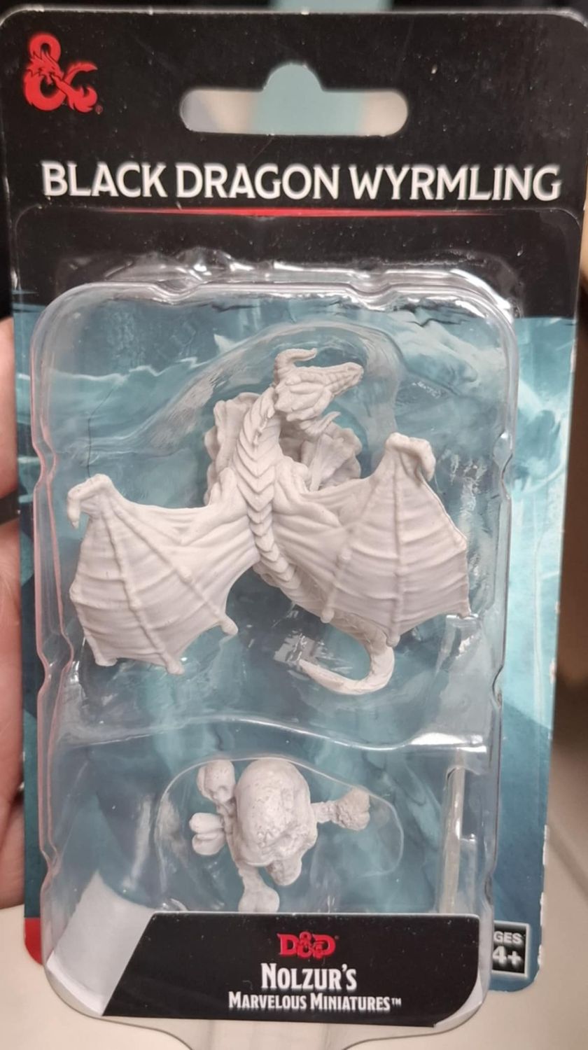 SHX4 Black Dragon Wyrmling Norzur Figura Dungeons and Dragons Figura Nueva
