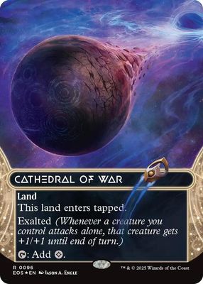 SJ Cathedral of War (0096) (Borderless) (Galaxy Foil) - Edge of Eternities: Stellar Sights (EOS) Edge of Eternities: Stellar Sights