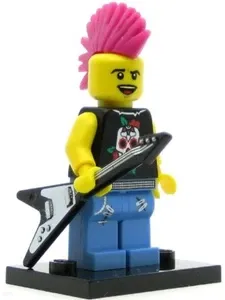SH35 LEGO Minifigures Series 4 Punk Rocker Figura Lego Mini Figura