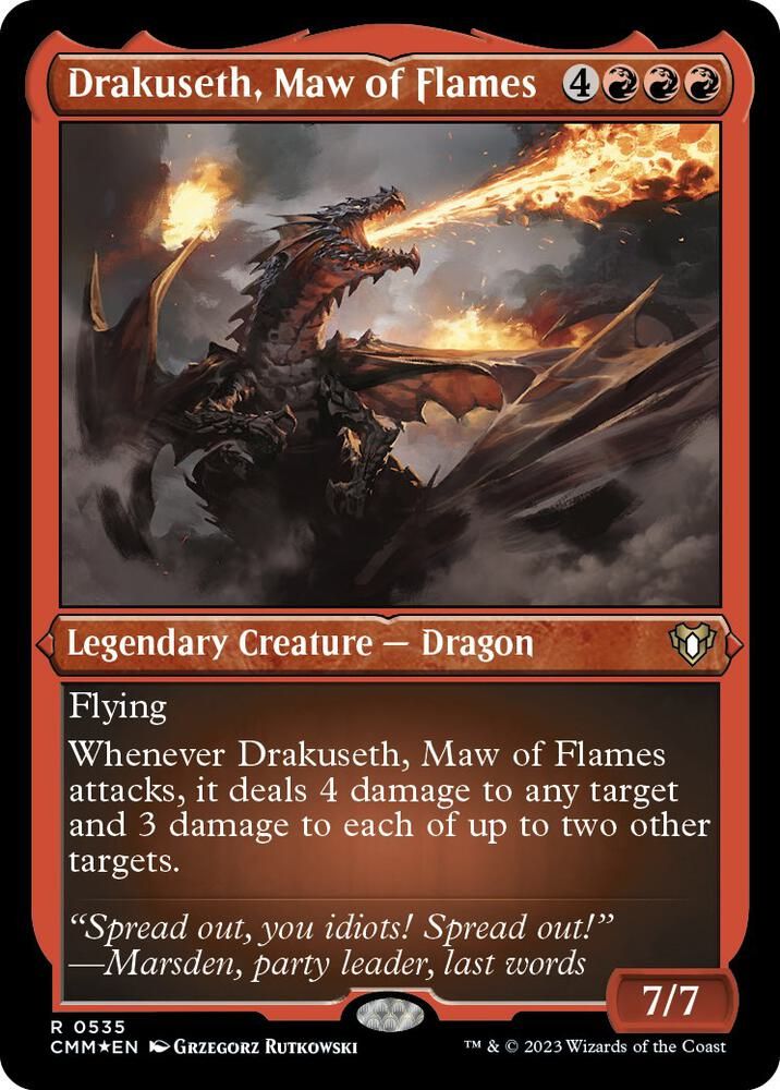 SJ Drakuseth, Maw of Flames (Foil Etched) - Commander Masters (CMM) Commander Masters