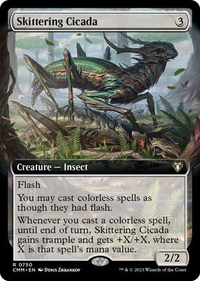 SJ Skittering Cicada (Extended Art) - Commander Masters (CMM) Commander Masters