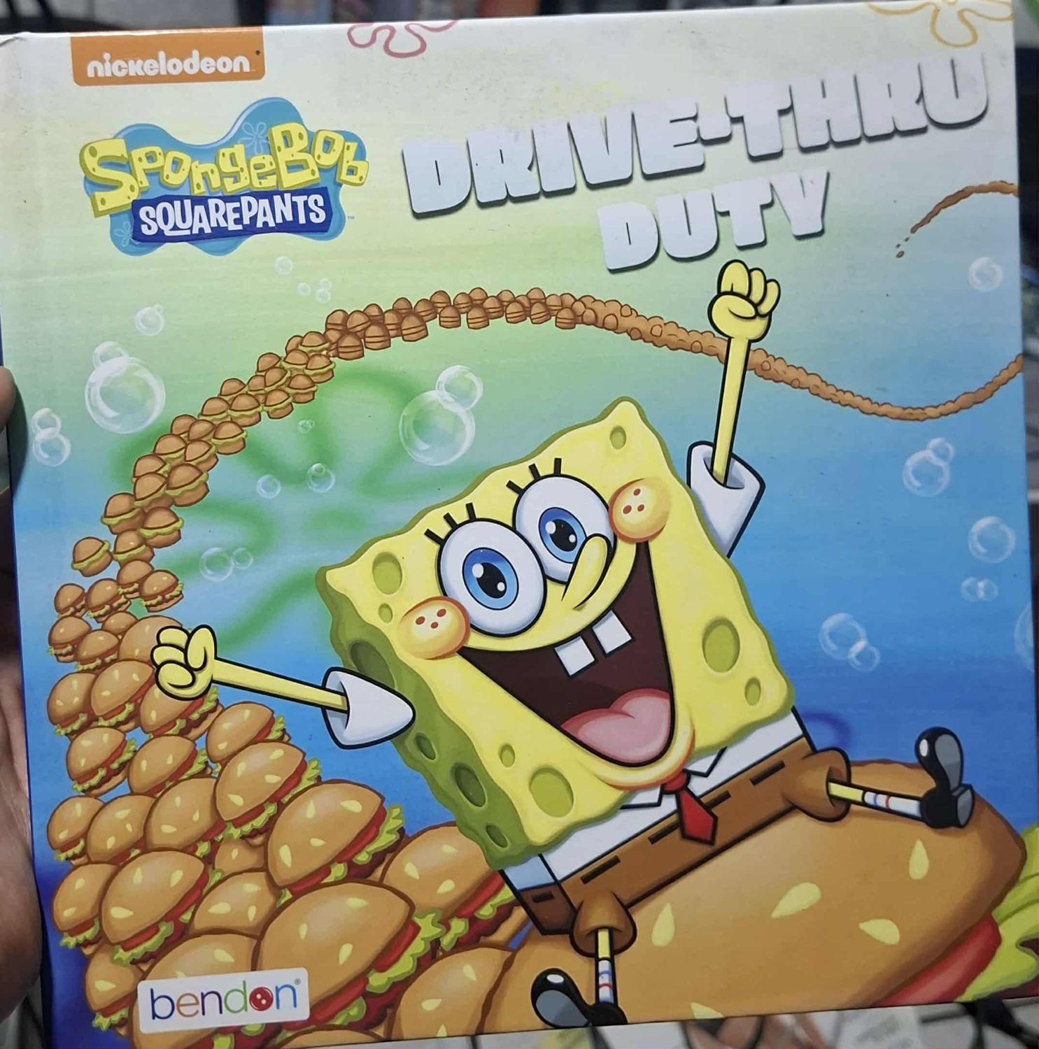 BA35 Drive Thru Duty Libro Tapa Dura Bob Esponja Libro Ingles