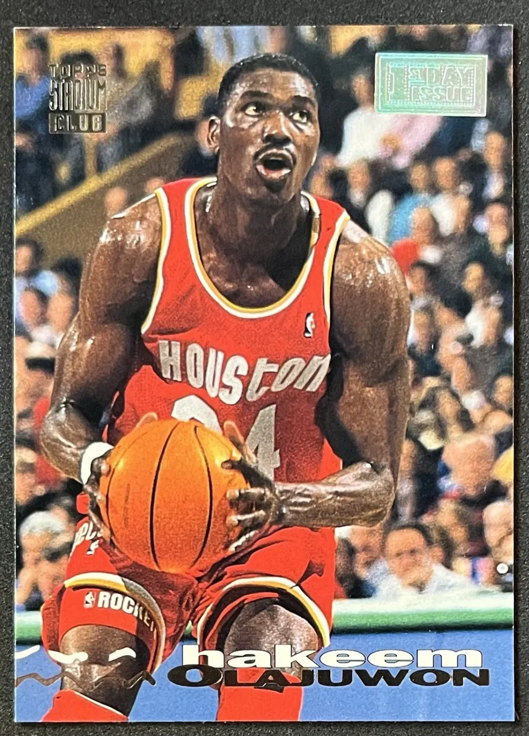SJ 1993-94 Topps Stadium Club Hakeem Olajuwon 89 1st Day Issue Houston Rockets