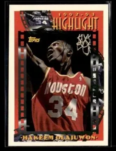SJ 1993-94 Topps #2 Hakeem Olajuwon 2 Card Houston Rockets