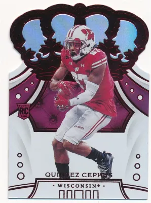 SJ QUINTEZ CEPHUS 2020 CHRONICLES DRAFT PICKS CROWN ROYALE RED #64 RC ROOKIE MINT