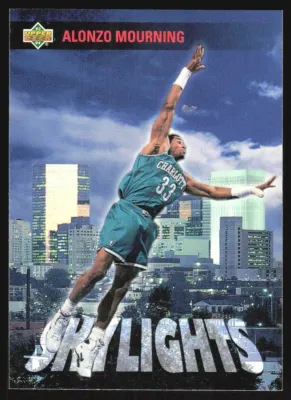 SJ 1993-94 Upper Deck Skylights Alonzo Mourning 468 Charlotte Hornets