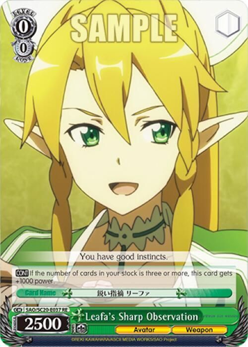 SJ Leafa&#39;s Sharp Observation - Sword Art Online Chronicle Set (SAO/SC20) Sword Art Online Chronicle Set
