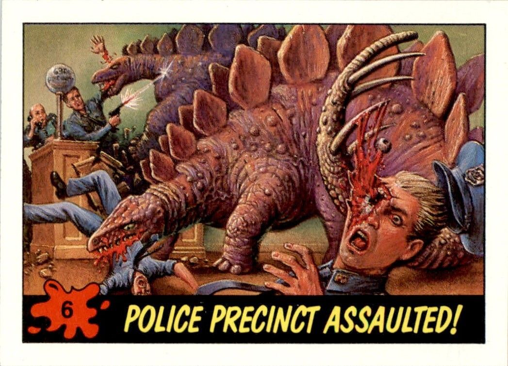 SJ Police Precinct Assaulted 6 Topps Dinosaurs Attack 1988