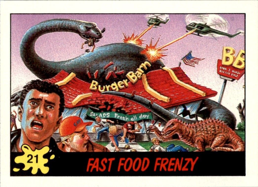 SJ Fast Food Frenzy 21 Topps Dinosaurs Attack 1988