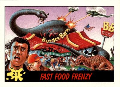 SJ Fast Food Frenzy 21 Topps Dinosaurs Attack 1988